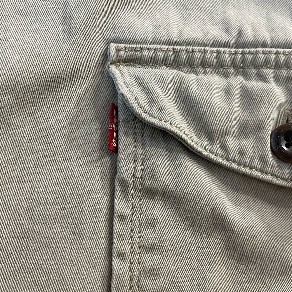 Levi’s Mens Size XL Khaki Fleece Sherpa Lined Button Down Shacket Vintage 2013 - Picture 8 of 15